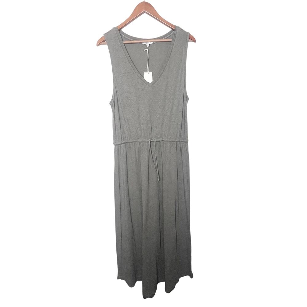 Z SUPPLY Lovewell Slub Midi Maxi Sleeveless Drawstring Dress Sz Medium Gray NWT
